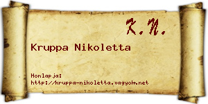Kruppa Nikoletta névjegykártya