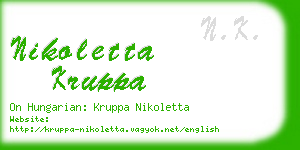 nikoletta kruppa business card